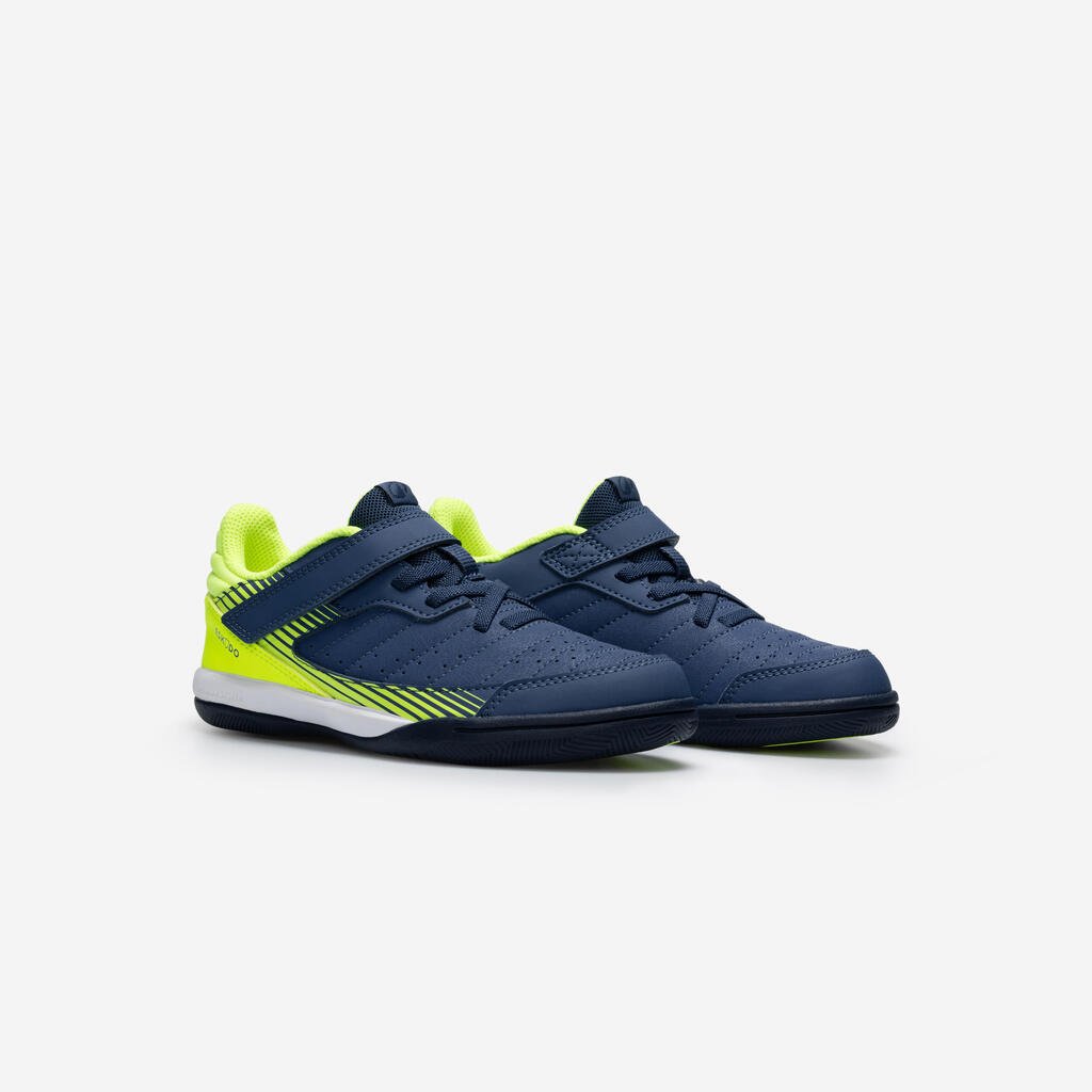 Kids' Futsal Trainers Eskudo 500 - Beige/Blue