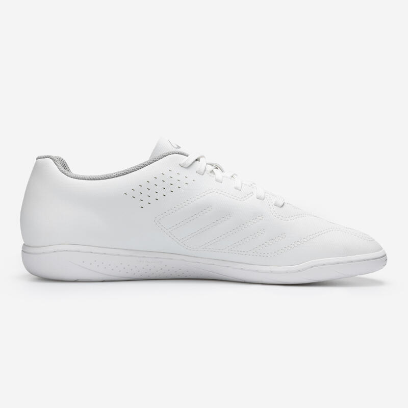 Chaussures de futsal 100 Blanc Gris Adulte