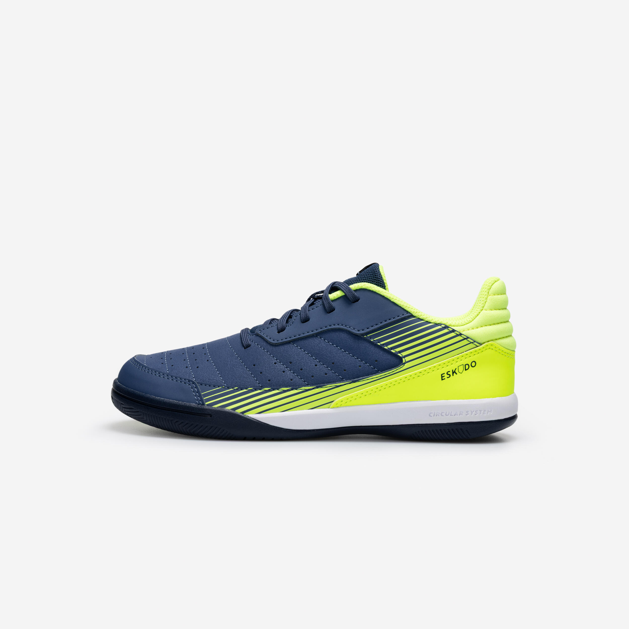 KIPSTA Zaalvoetbalschoenen Eskudo 500 kinderen blauw/geel