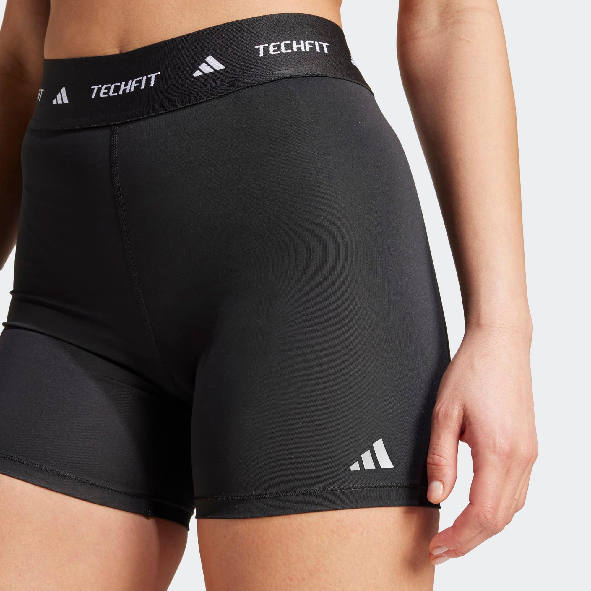 Pantaloncini ciclisti ADIDAS donna palestra slim fit cotone neri 4/11