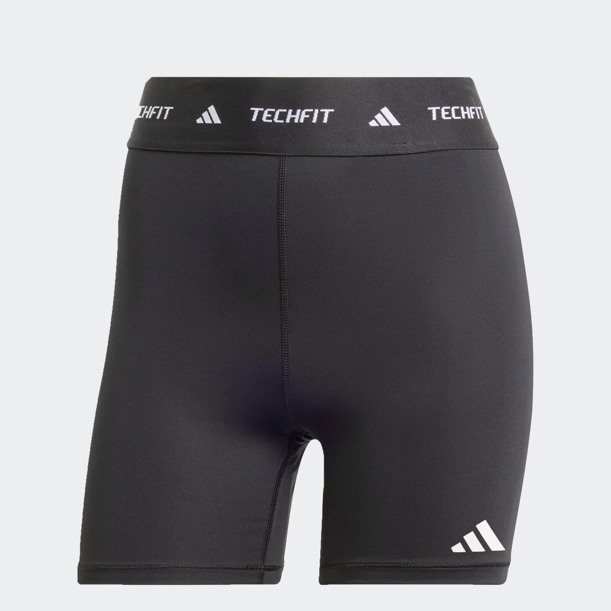 Pantaloncini ciclisti ADIDAS donna palestra slim fit cotone neri 6/11