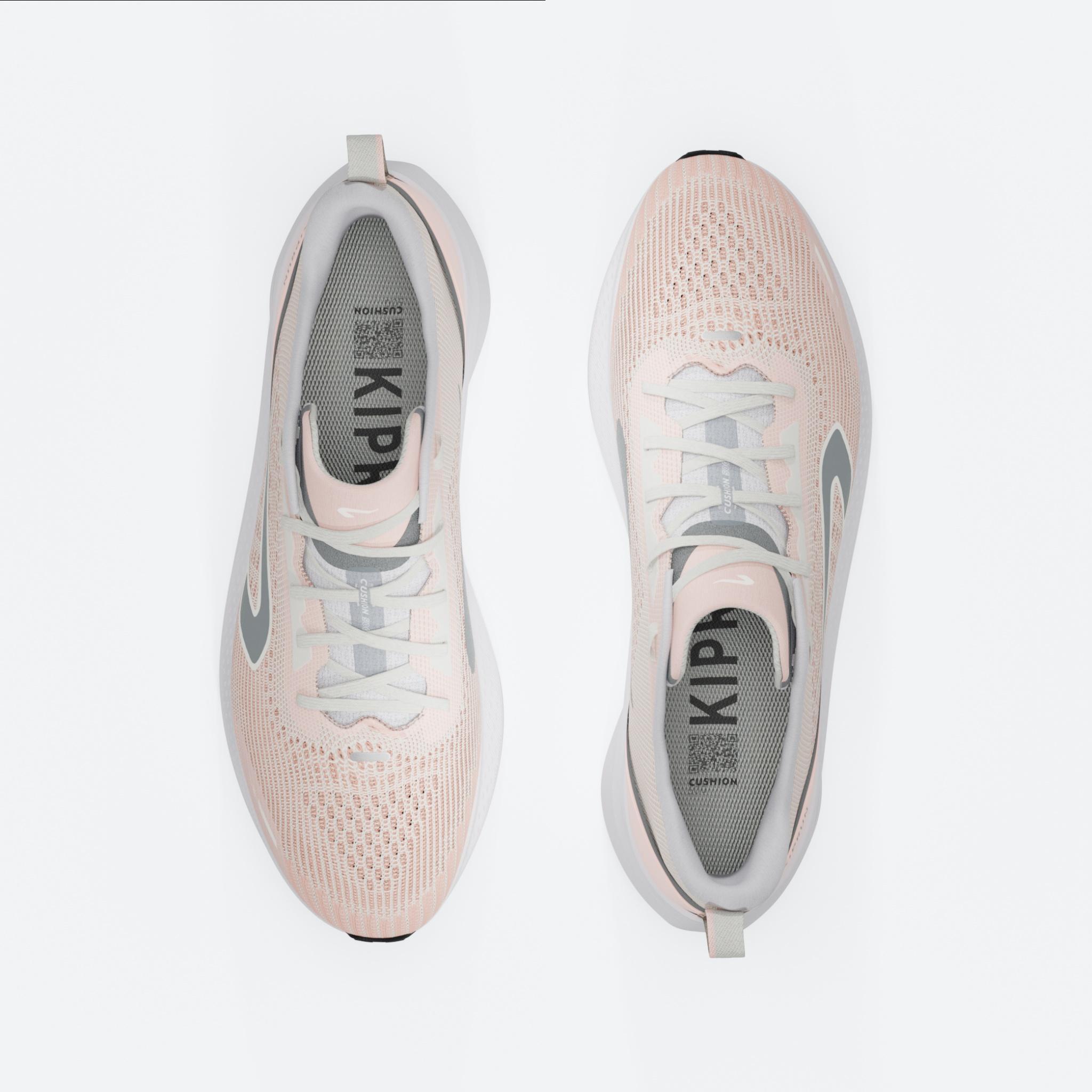 Scarpe running donna CUSHION 500 beige-rosa 7/8