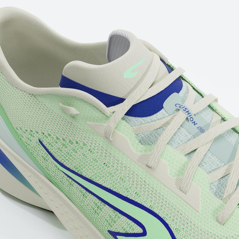 Chaussures de Running Homme - Kiprun Cushion 500 Blanc Vert