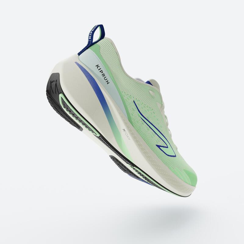 Chaussures de Running Homme - Kiprun Cushion 500 Blanc Vert