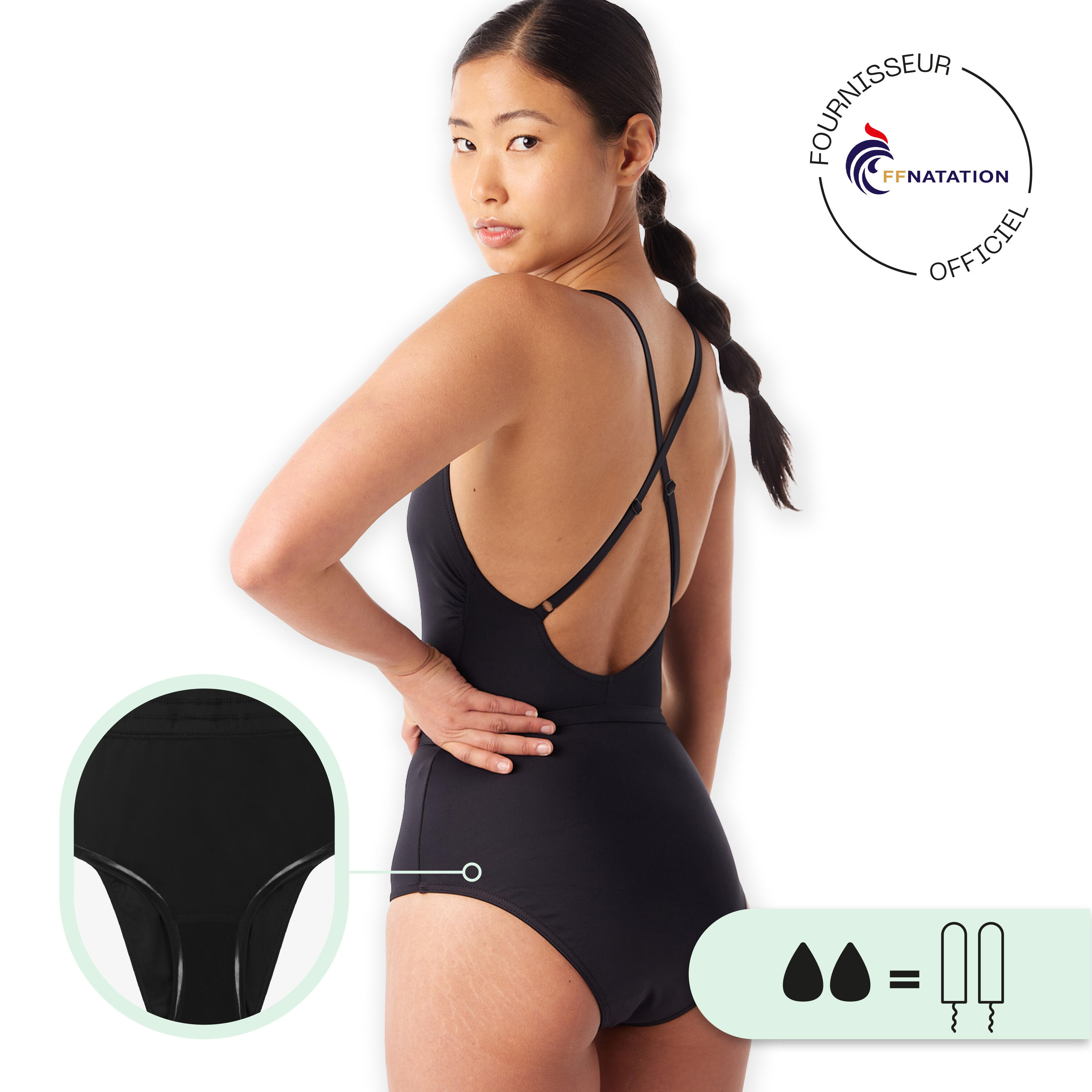 Beautikini Costume da bagno mestruale per adolescenti a prova di perdite, un pezzo, costume da bagno per adolescenti periodo mestruale costume da bagno per ragazza 10-14, Viola medio., S