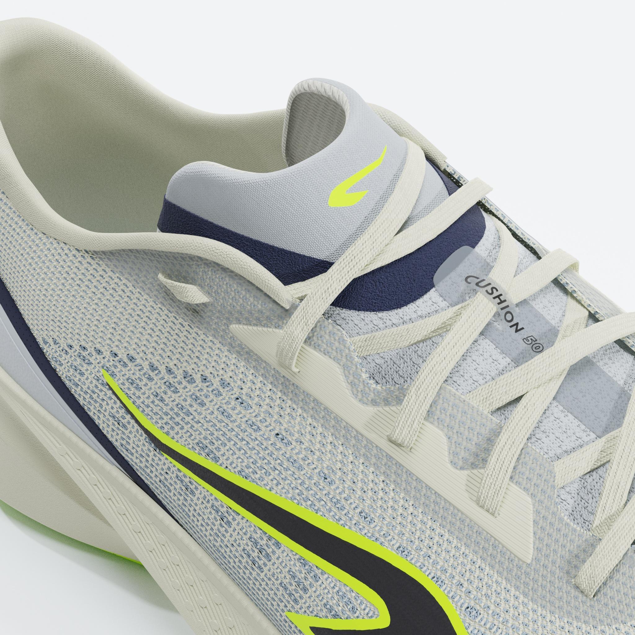 Men's Running Shoes - Kiprun Cushion 500 - White/Yellow 6/9