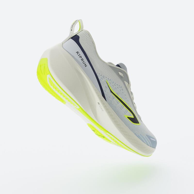 Chaussures de Running Homme - Kiprun Cushion 500 Blanc Jaune
