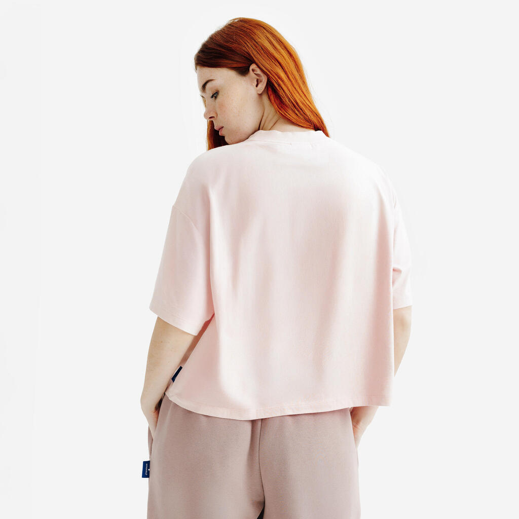 T shirt crop top femme, Elementals, bleu pale