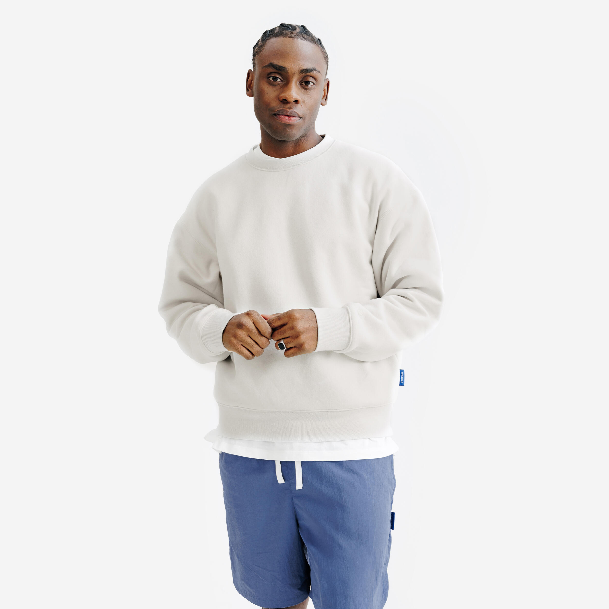 DECATHLON Herensweater met ronde hals Elementals beige