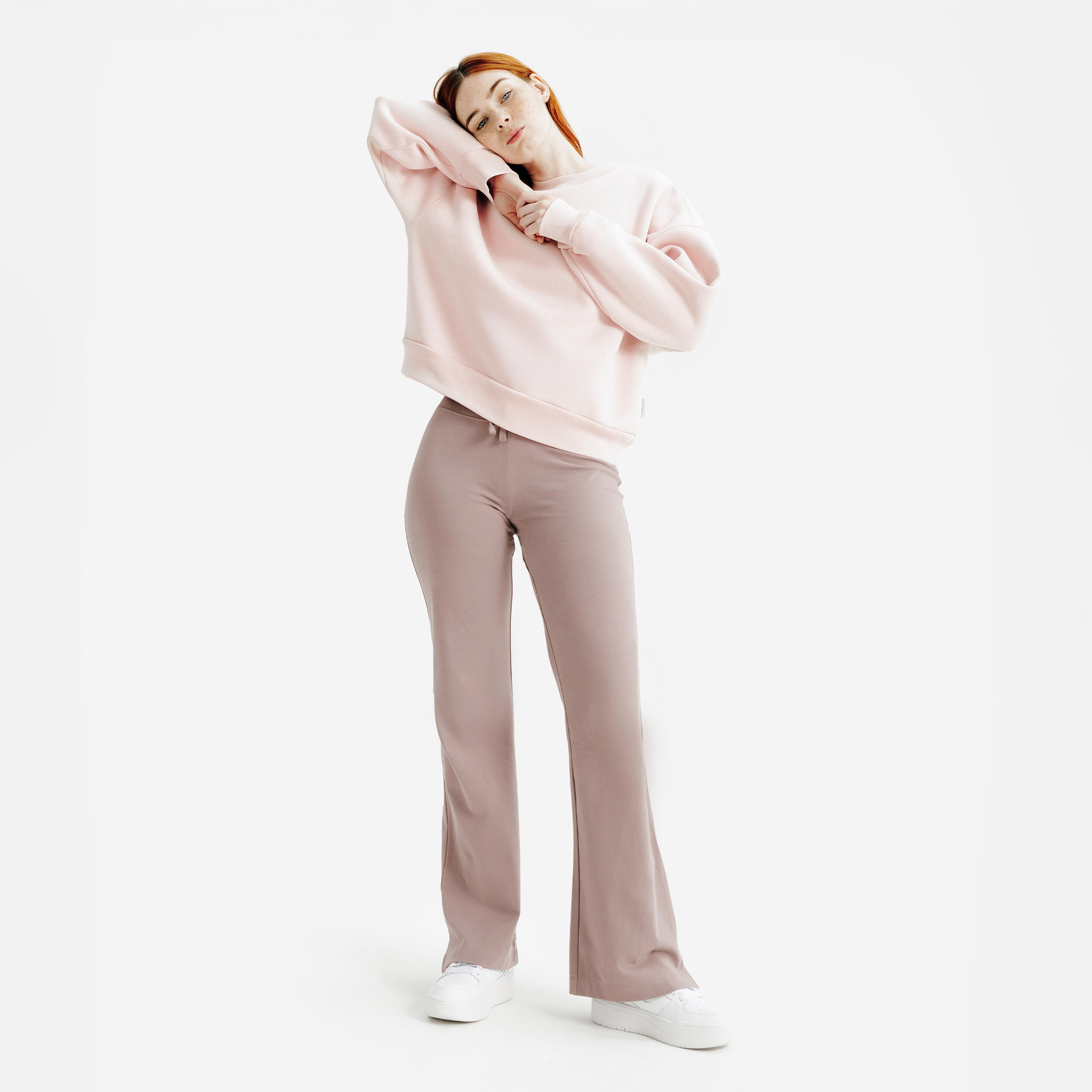 Felpa donna ELEMENTALS girocollo oversize pesante rosa 2/6