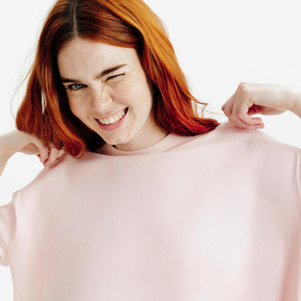 T shirt crop top femme, Elementals, bleu pale