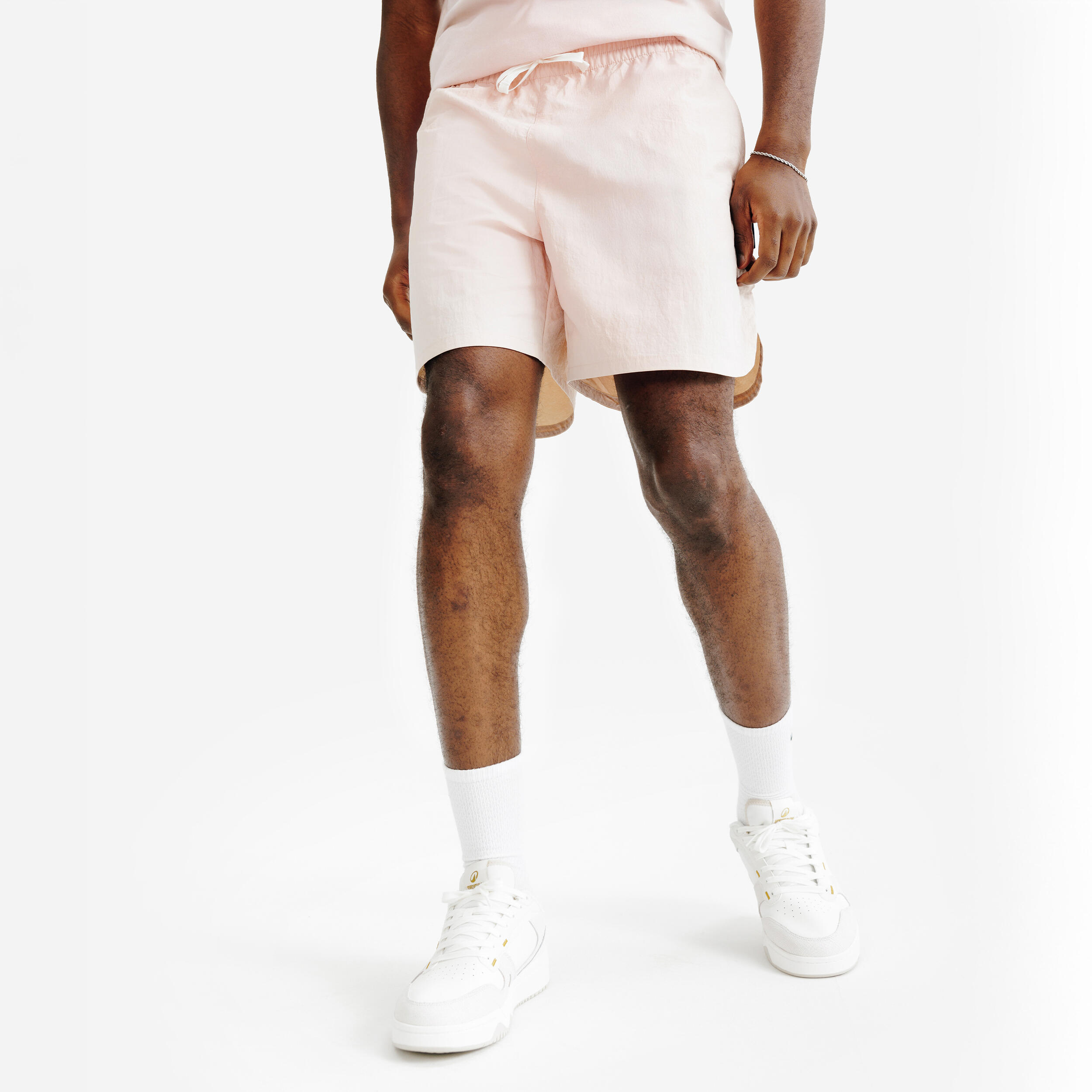 DECATHLON Pantalón corto de lona hombre, Elementals, rosa