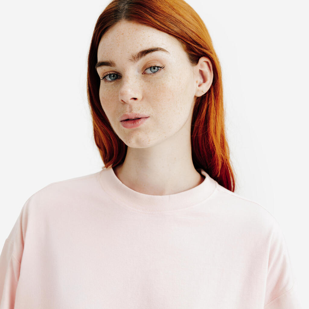 T shirt crop top femme, Elementals, bleu pale