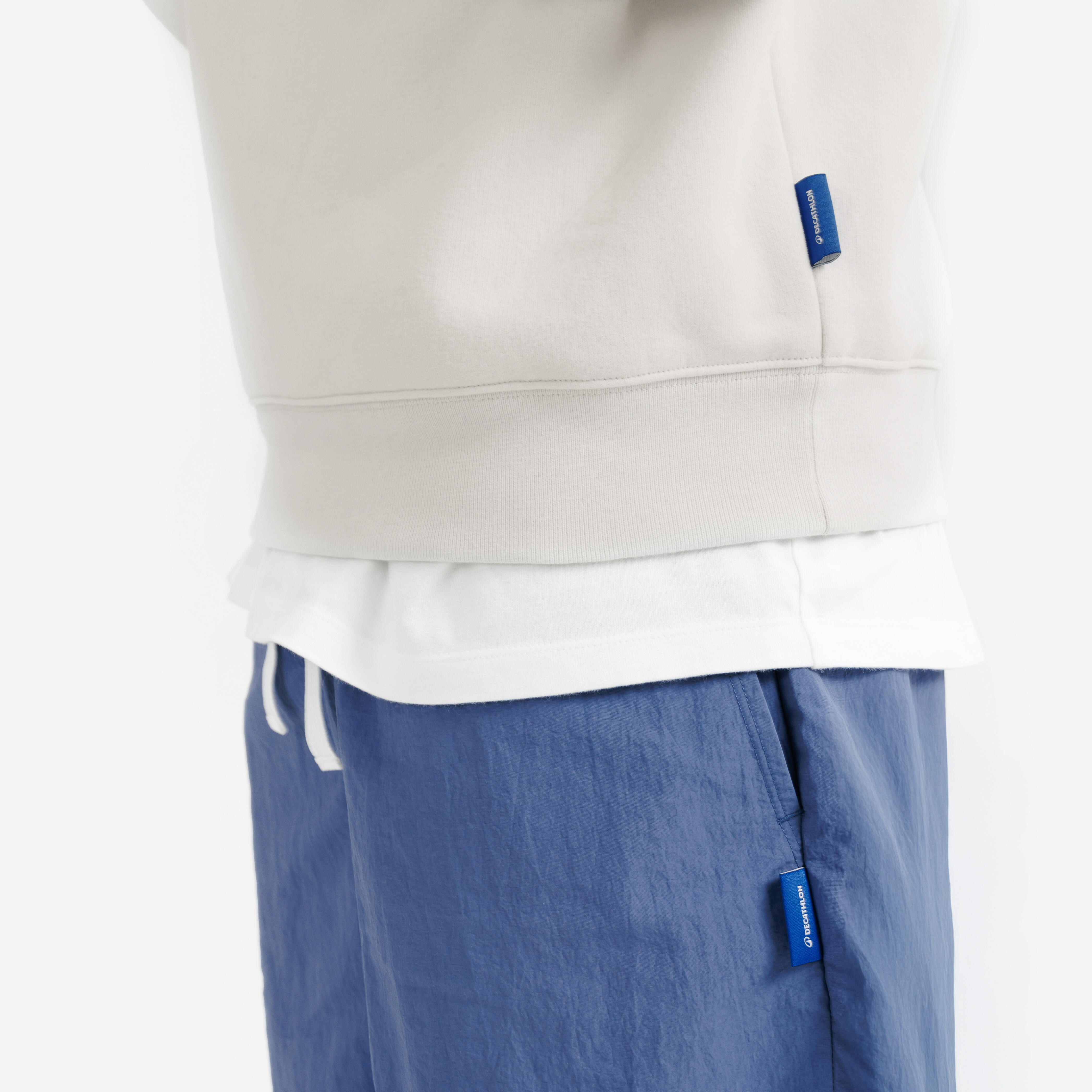 DECATHLON Pánska oversize mikina s okrúhlym výstrihom, béžová L