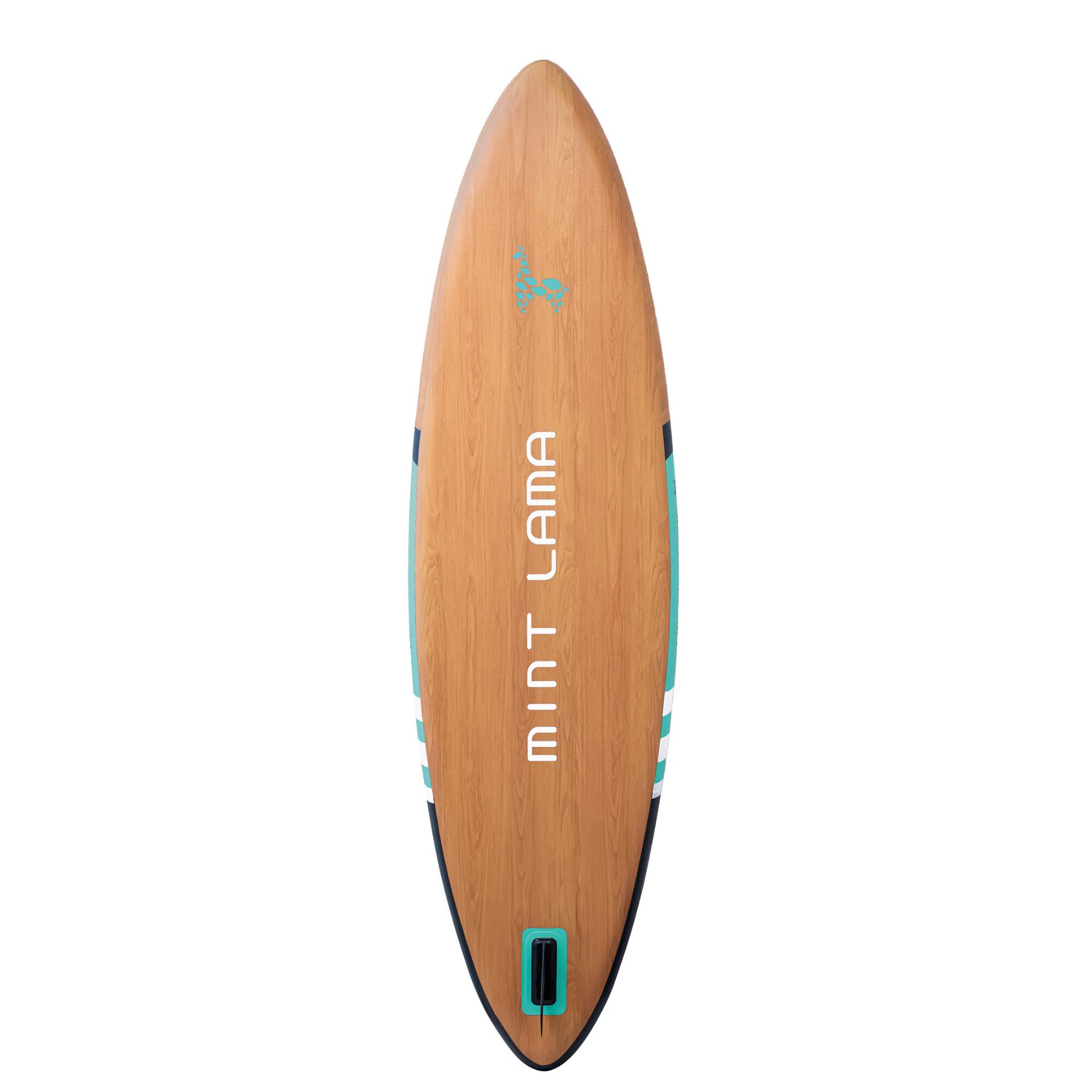 PACK STAND UP PADDLE GONFLABLE DE RANDONNÉE MINT LAMA FAMILY 10'6'' BOIS/MENTHE 3/11