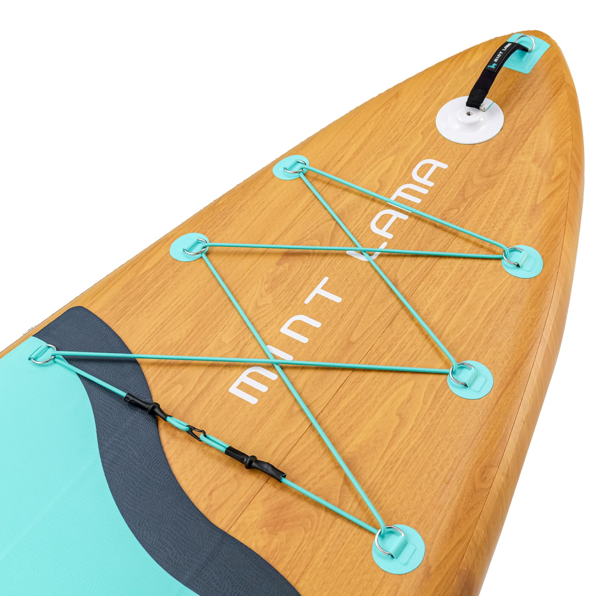 PACK STAND UP PADDLE GONFLABLE DE RANDONNÉE MINT LAMA FAMILY 10'6'' BOIS/MENTHE 5/11