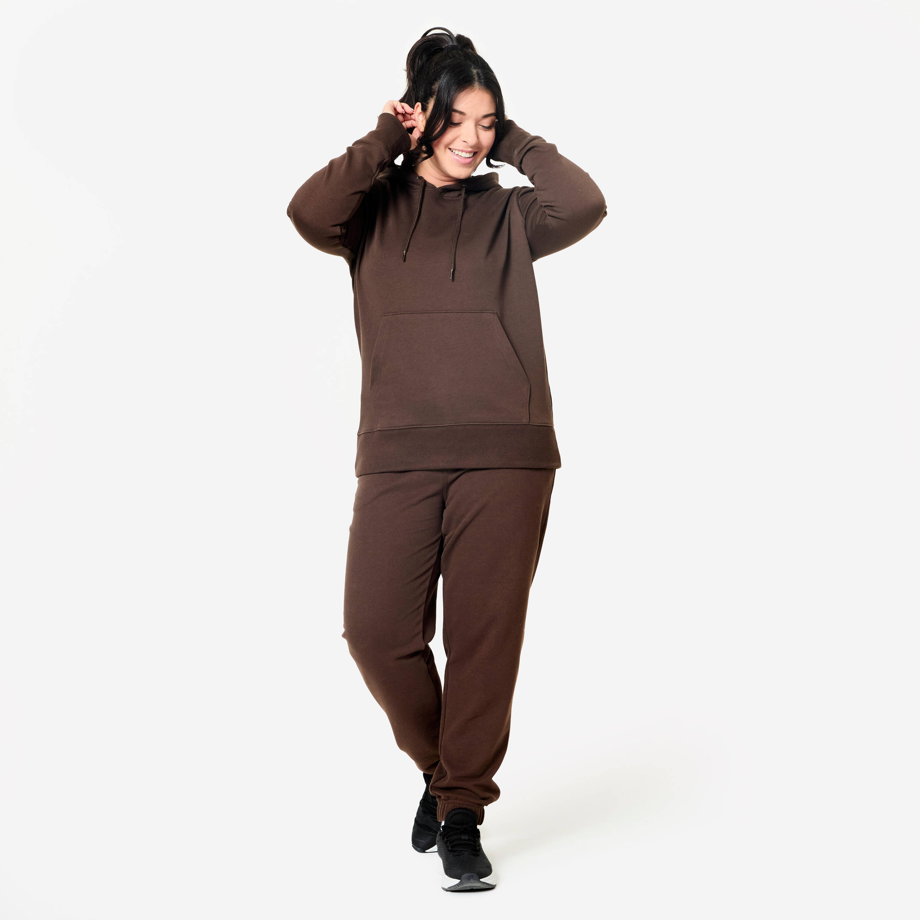 Women's Cotton Joggers - Brown -  3