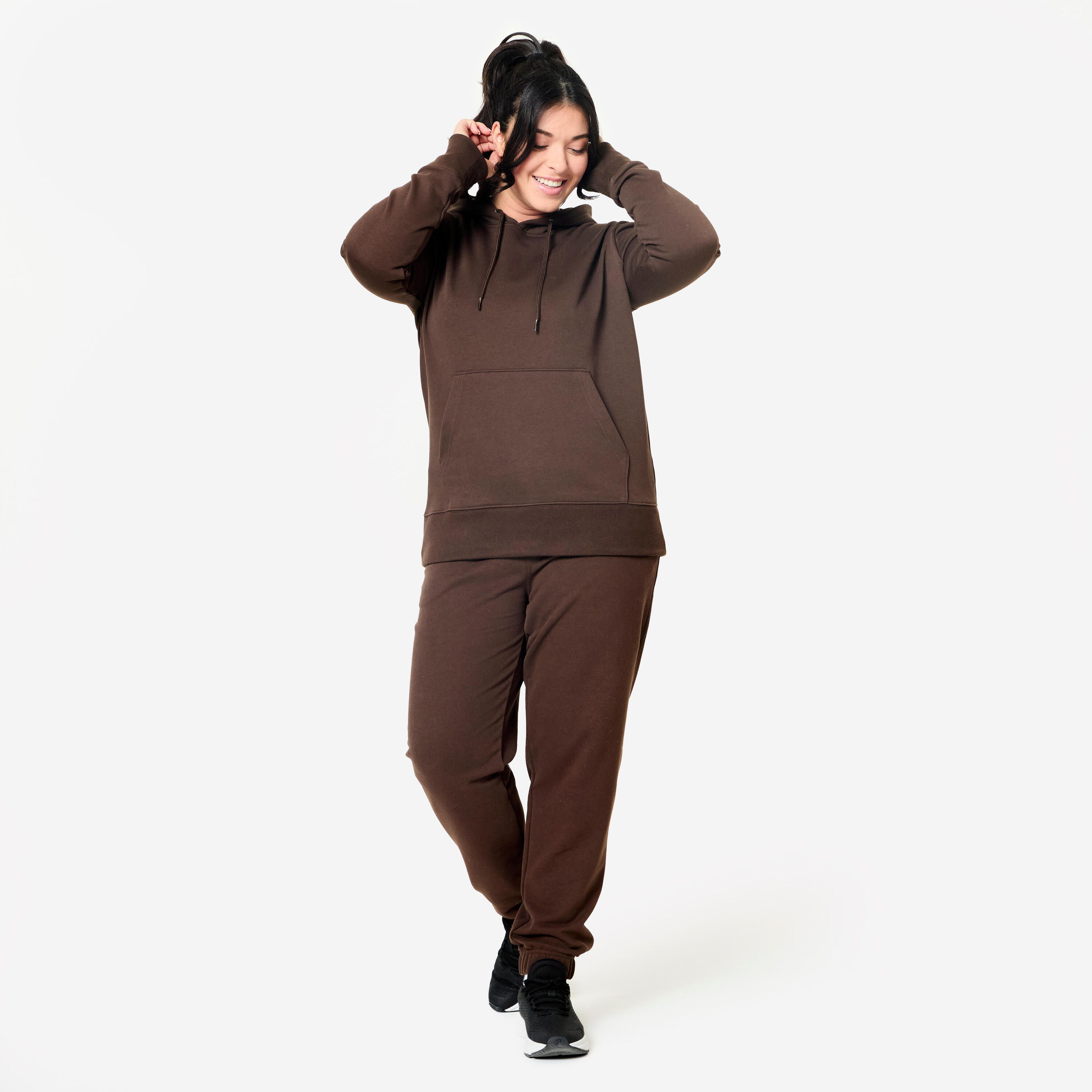 Pantalón Jogger Mujer Marrón Algodón 2/7