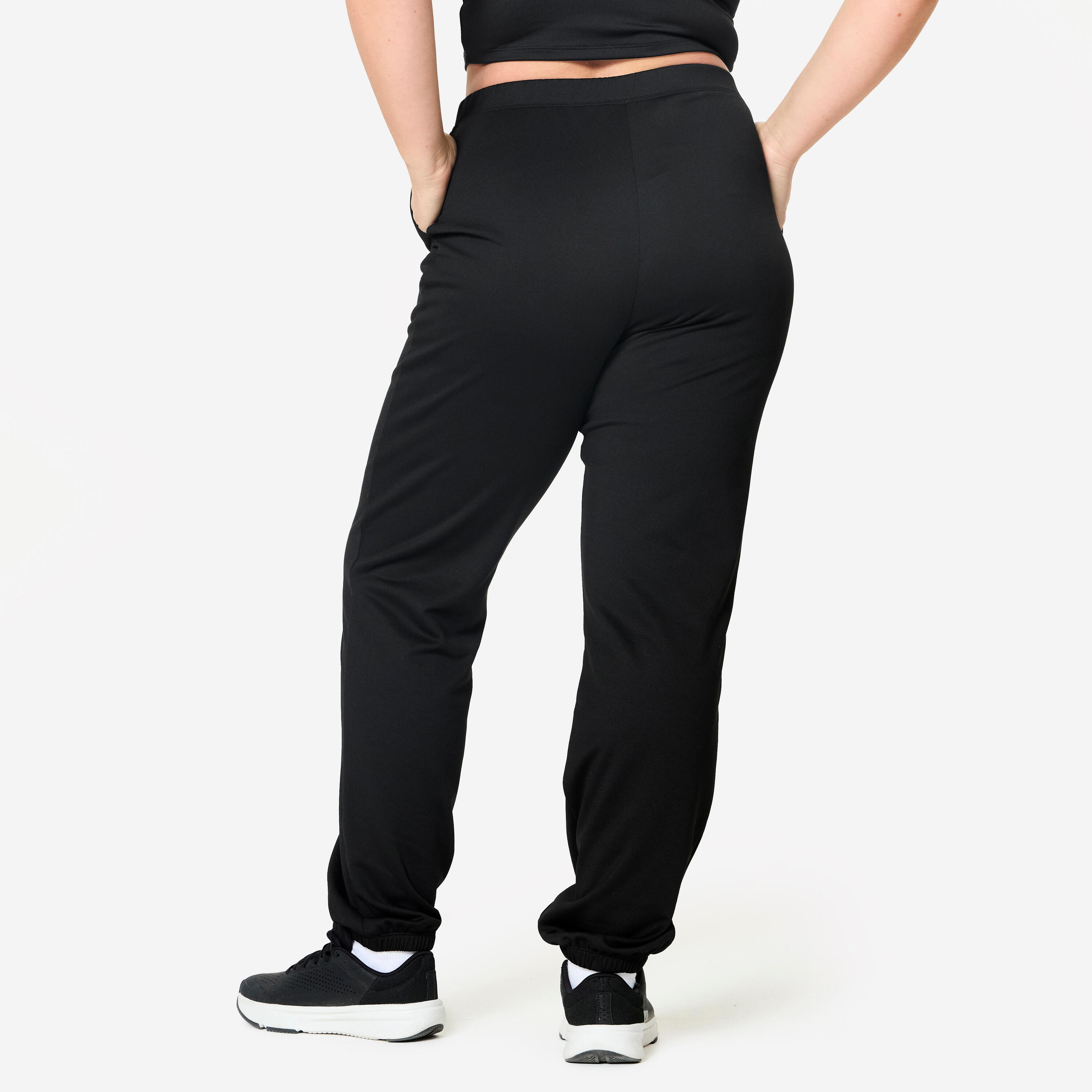 Warme und bequeme Fitnesshose Damen, schwarz 3/7