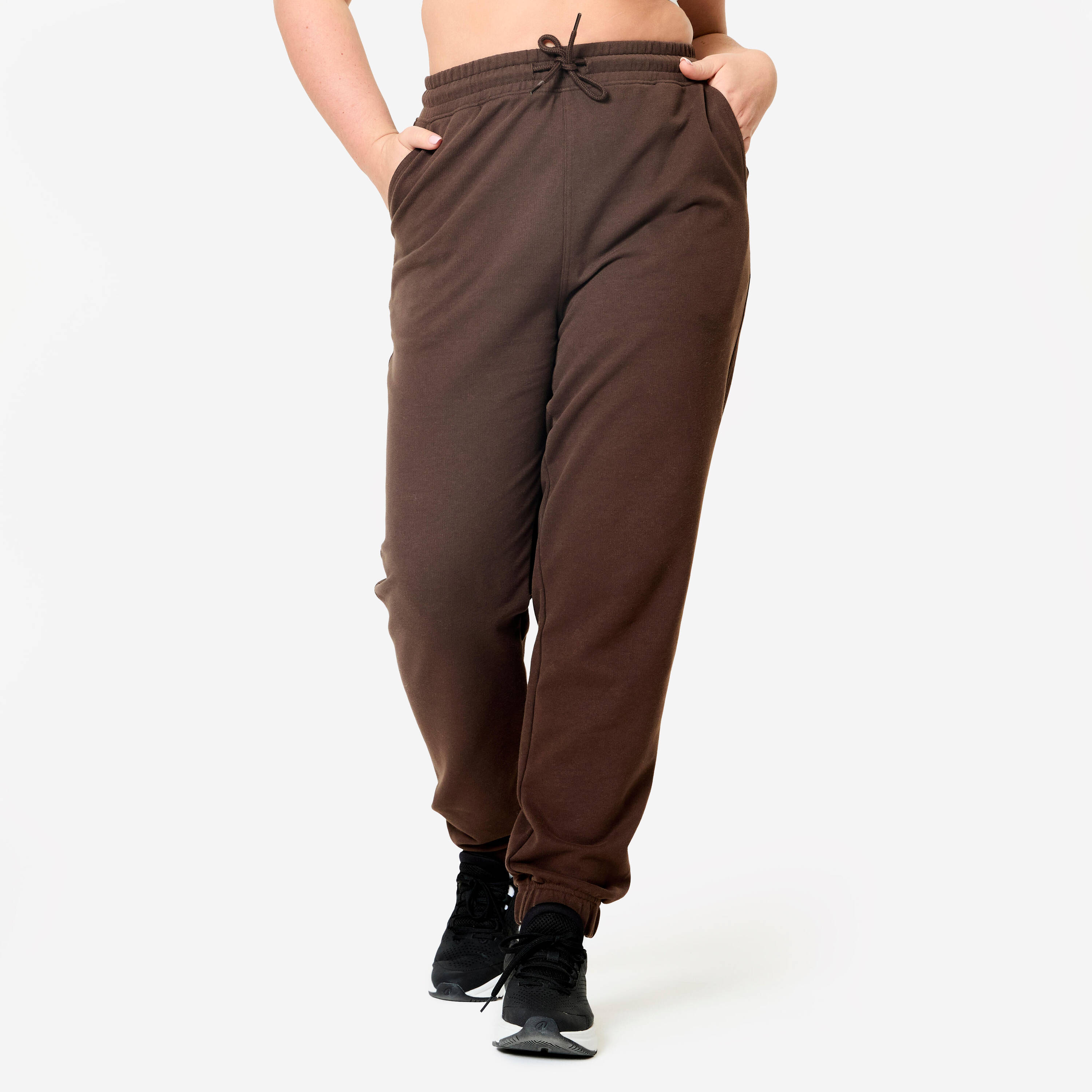 Women's Cotton Joggers - Brown -  1