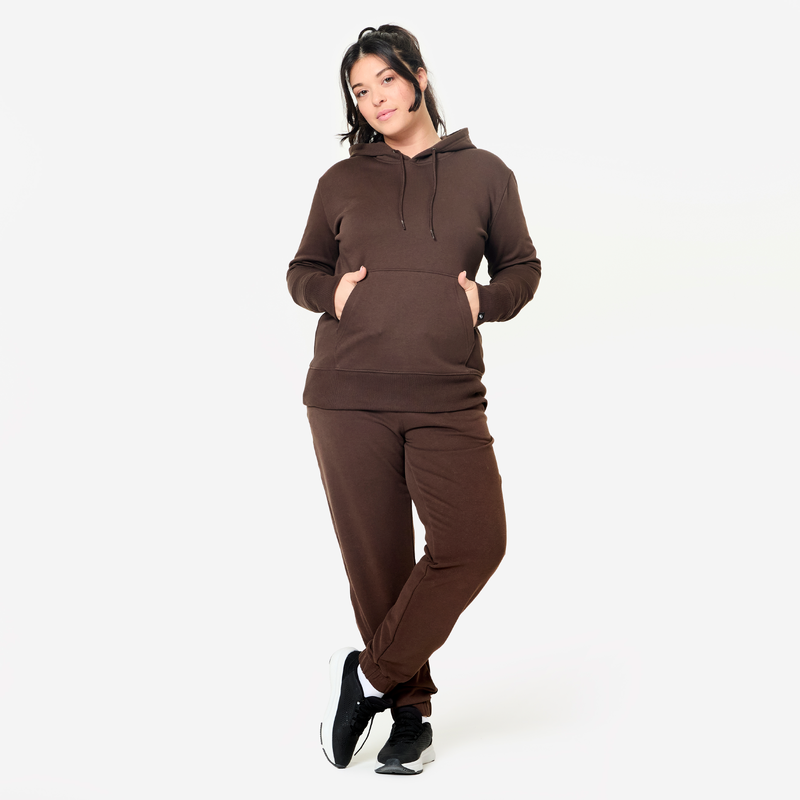 Sweat à Capuche Femme Hush - Taille M, Marron, 100% Coton