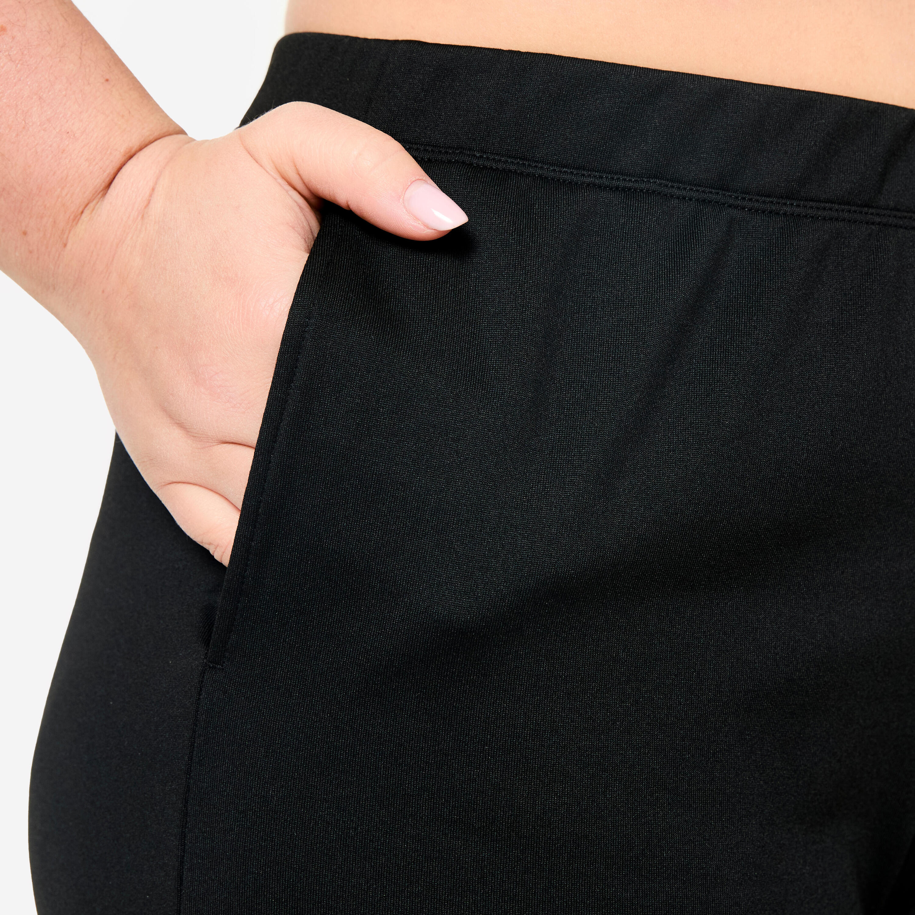 Warme und bequeme Fitnesshose Damen, schwarz 5/7