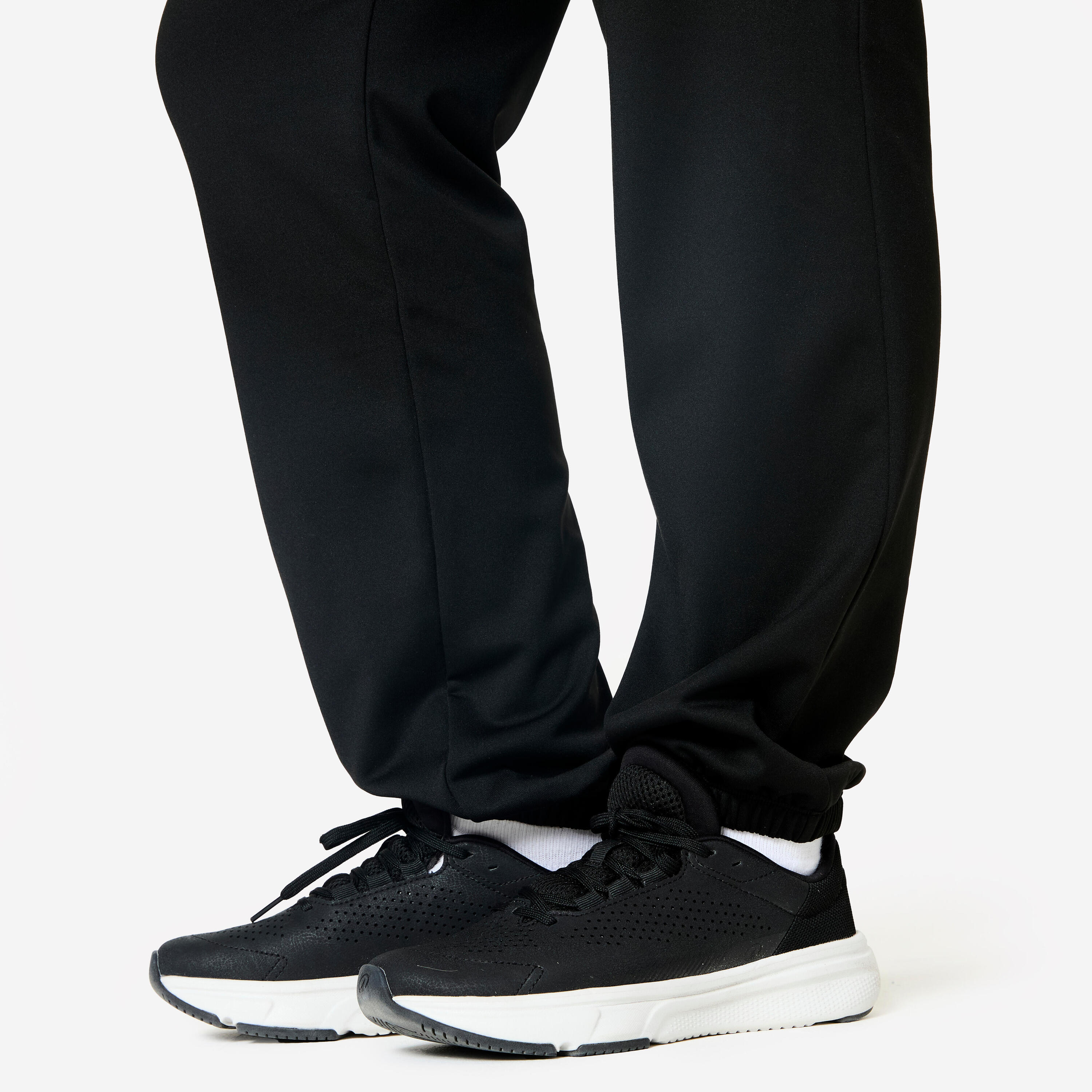 Warme und bequeme Fitnesshose Damen, schwarz 6/7