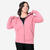 Sweat zippé fitness en molleton femme, vieux rose