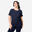 Tee-shirt en coton col rond femme, bleu foncé