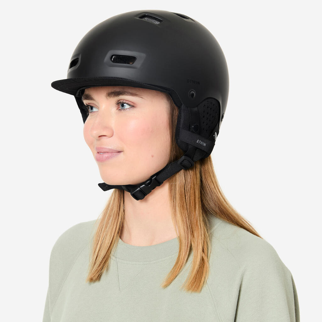 Fahrradhelm City Bowl 500 braun 