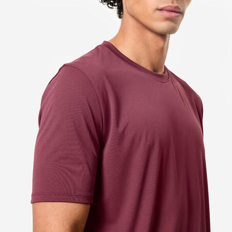 Футболка чоловіча для фітнесу фіолетова/бордова