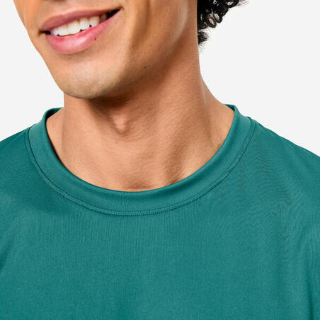 Футболка чоловіча для фітнесу темно-бірюзова