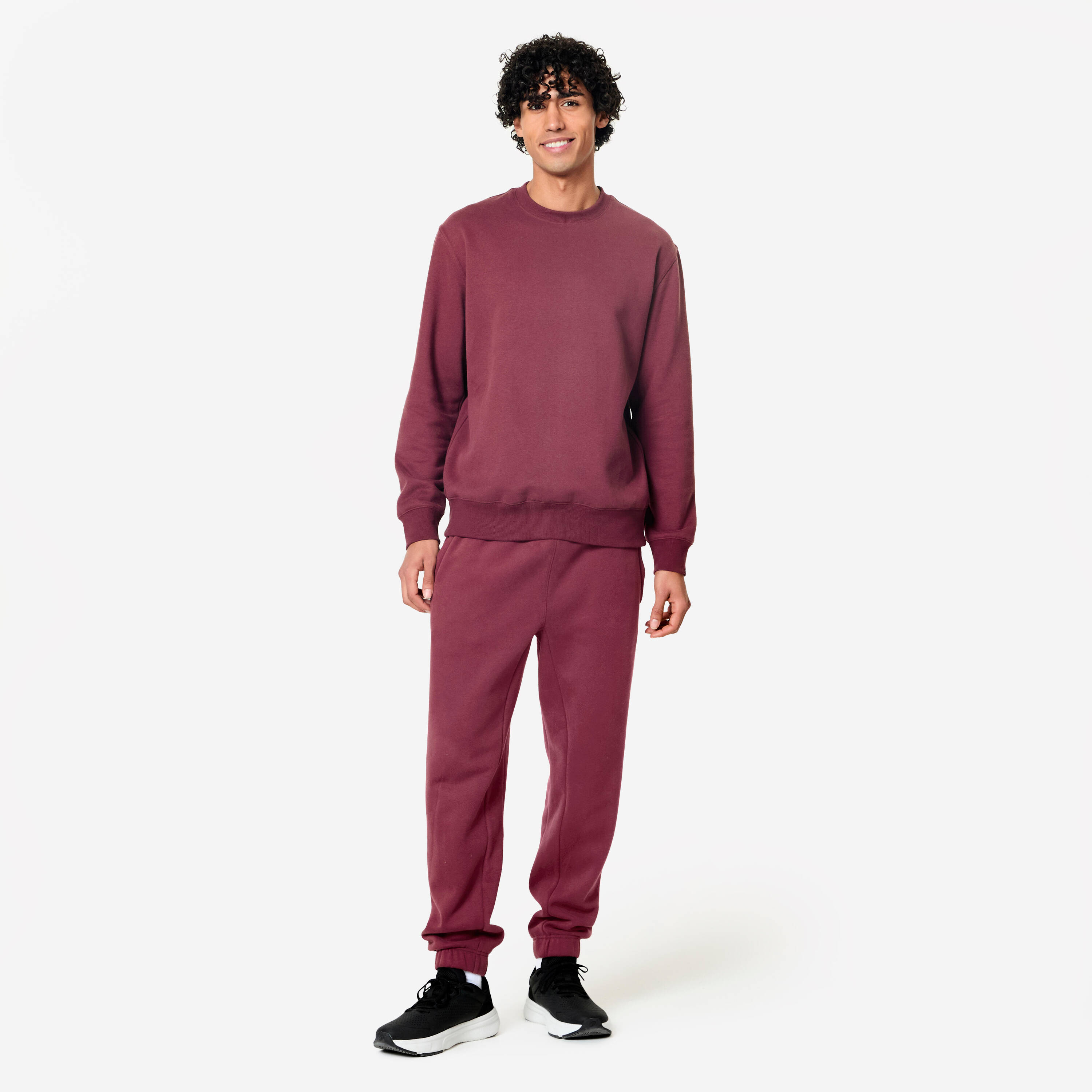 Men's Warm Fleece Sweatshirt - Purple/Burgundy -  3