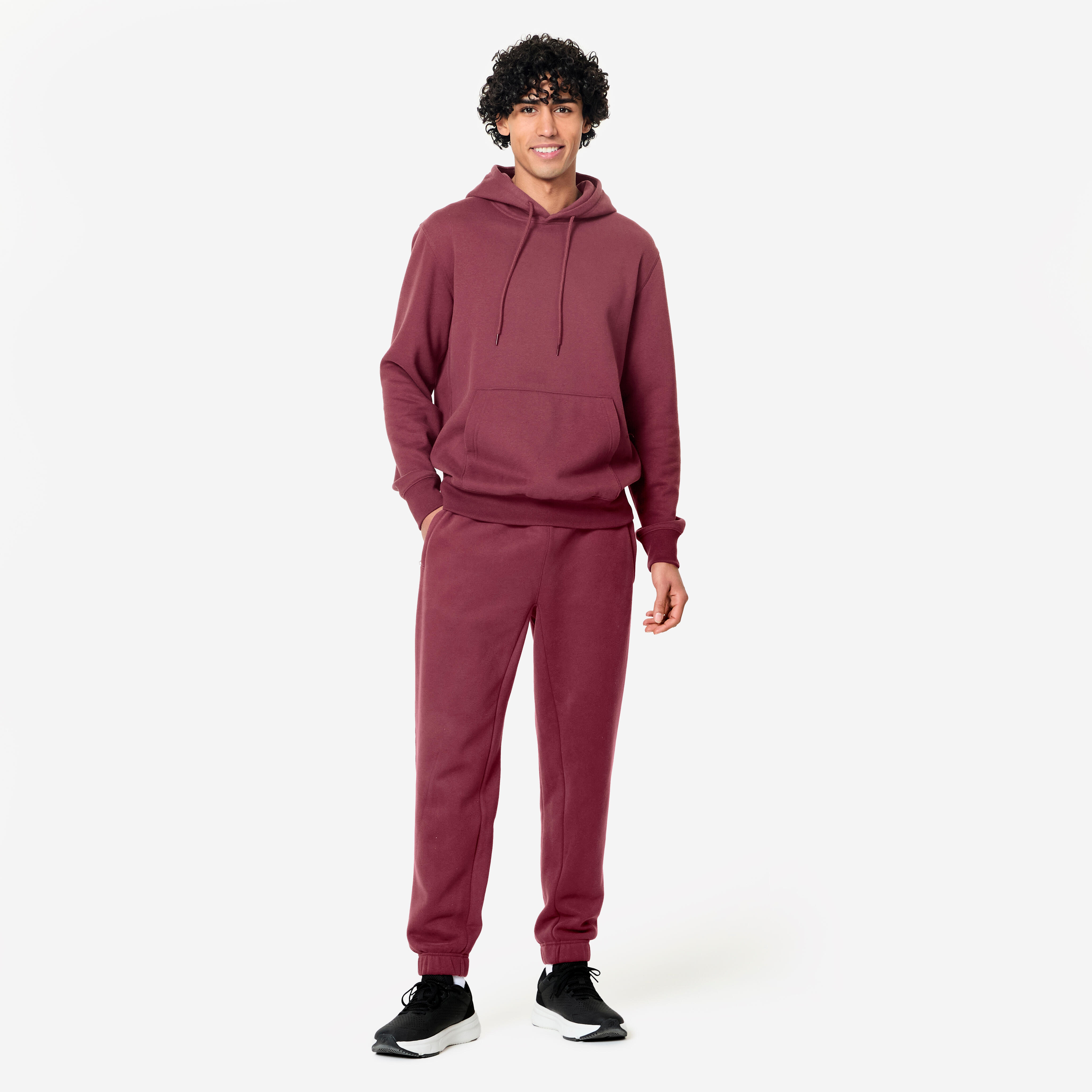 Men's Warm Jogging Bottoms - Purple/Burgundy