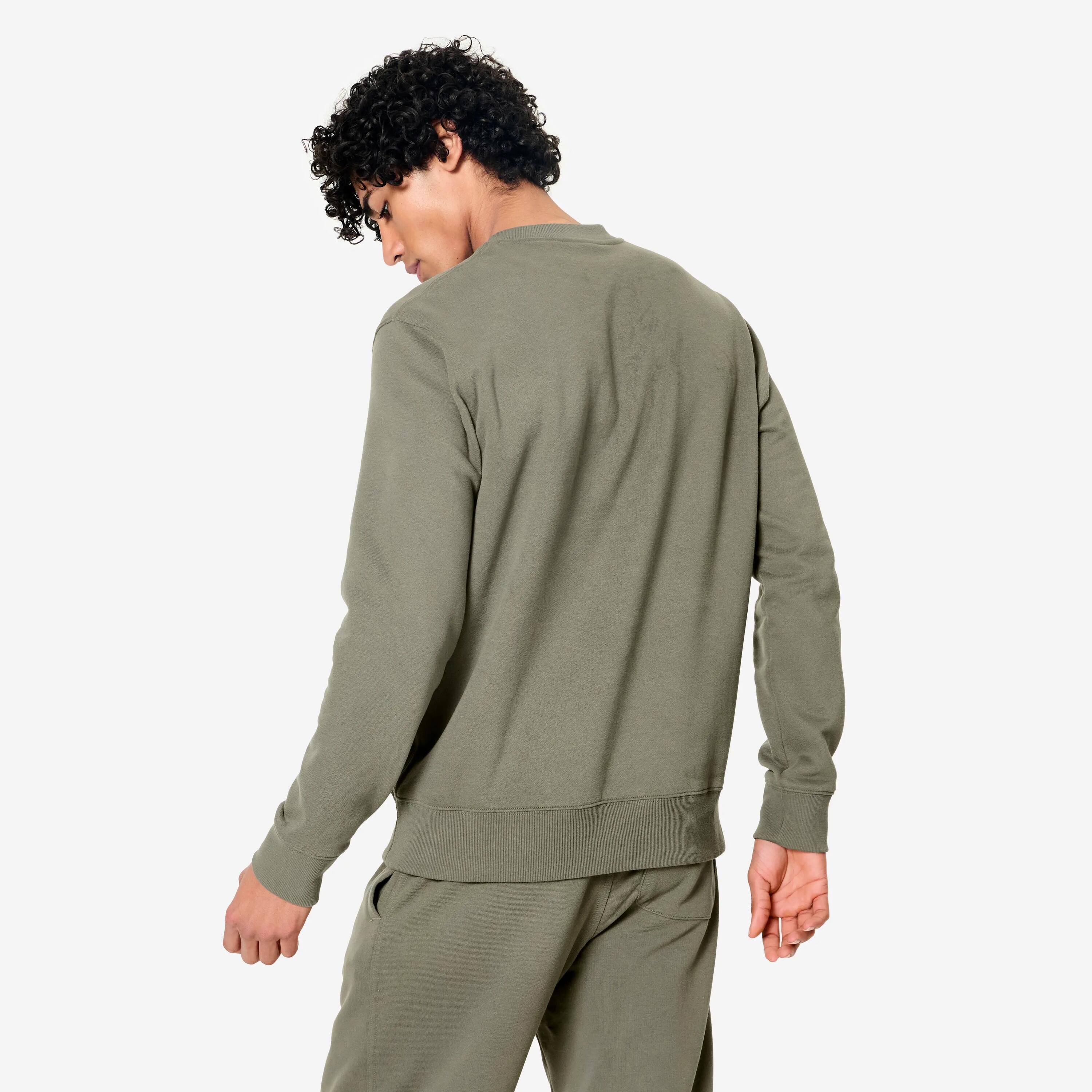 Men's Warm Fleece Sweatshirt - Khaki -  4