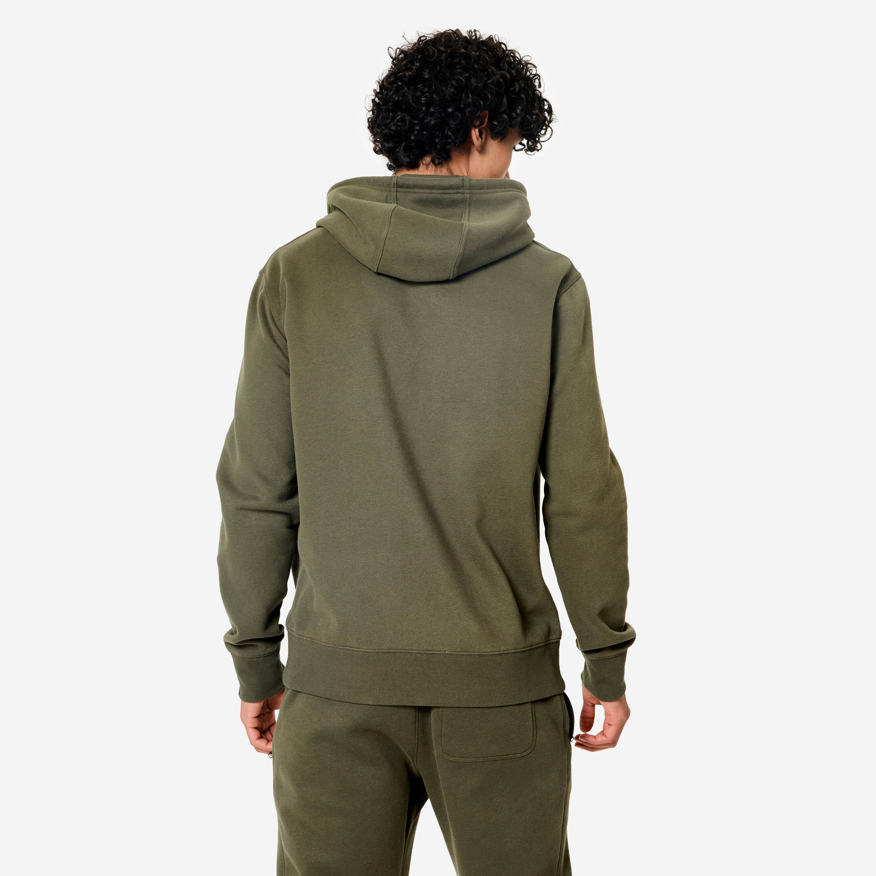 Men's Fleece Zip-Up Fitness Hoodie - Khaki Green -  4