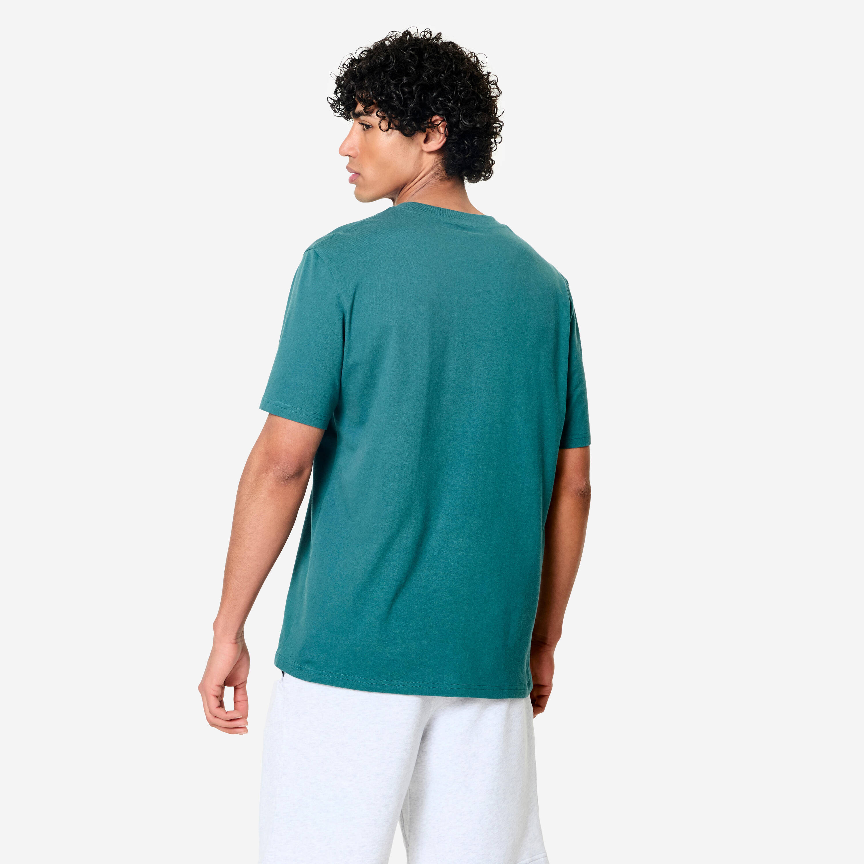 Men's Short-Sleeved Crew-Neck Fitness T-Shirt - Teal -  4