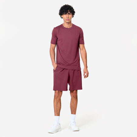 Футболка чоловіча для фітнесу фіолетова/бордова