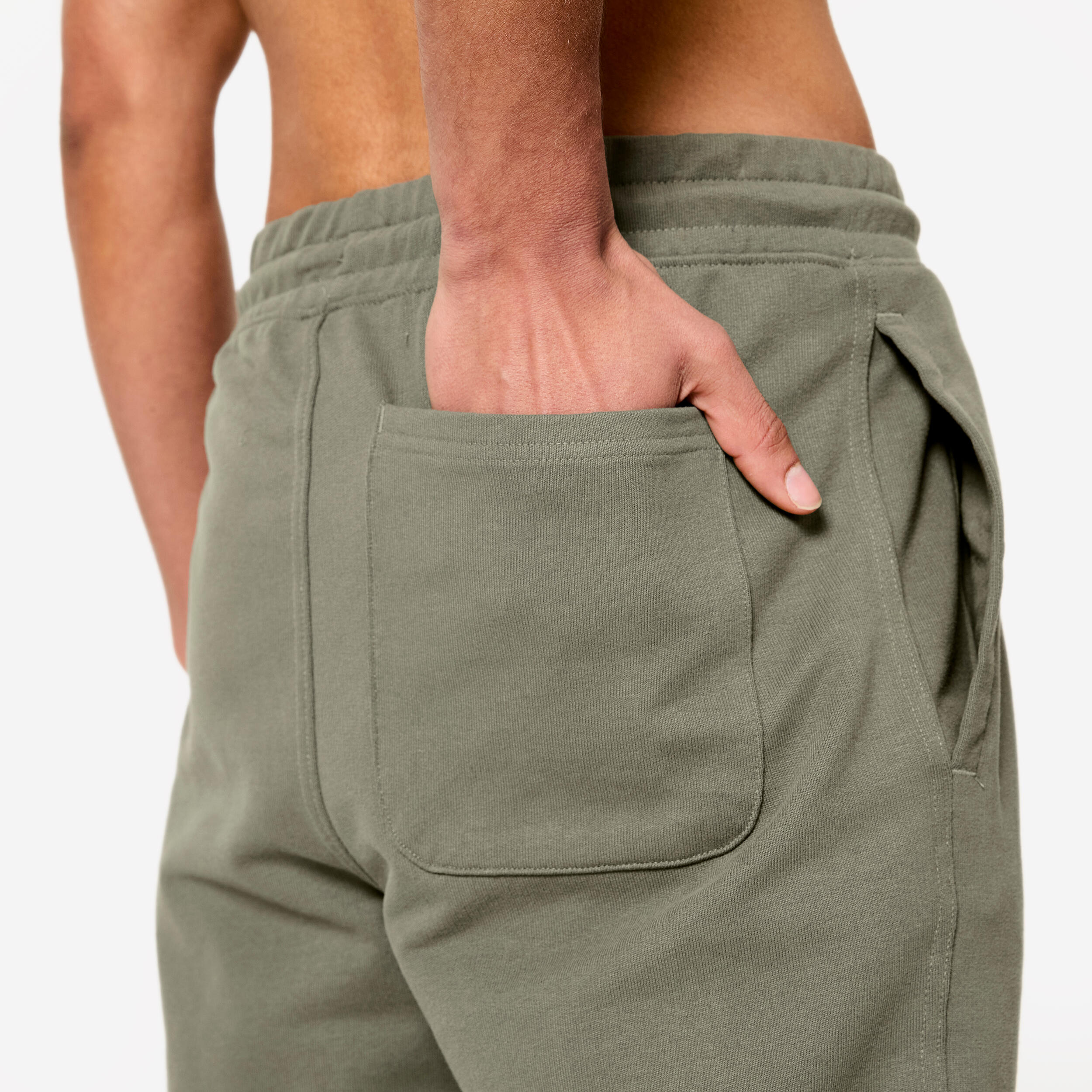 Pantalon de trening 500 Regular Fitness Essentials verde, kaki Bărbați 10/17