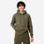 Sweat à capuche chaud en molleton homme, kaki