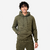 Sweat à capuche chaud en molleton homme, kaki
