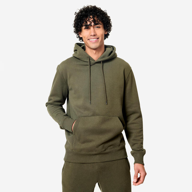 Sweat à capuche chaud en molleton homme, gris