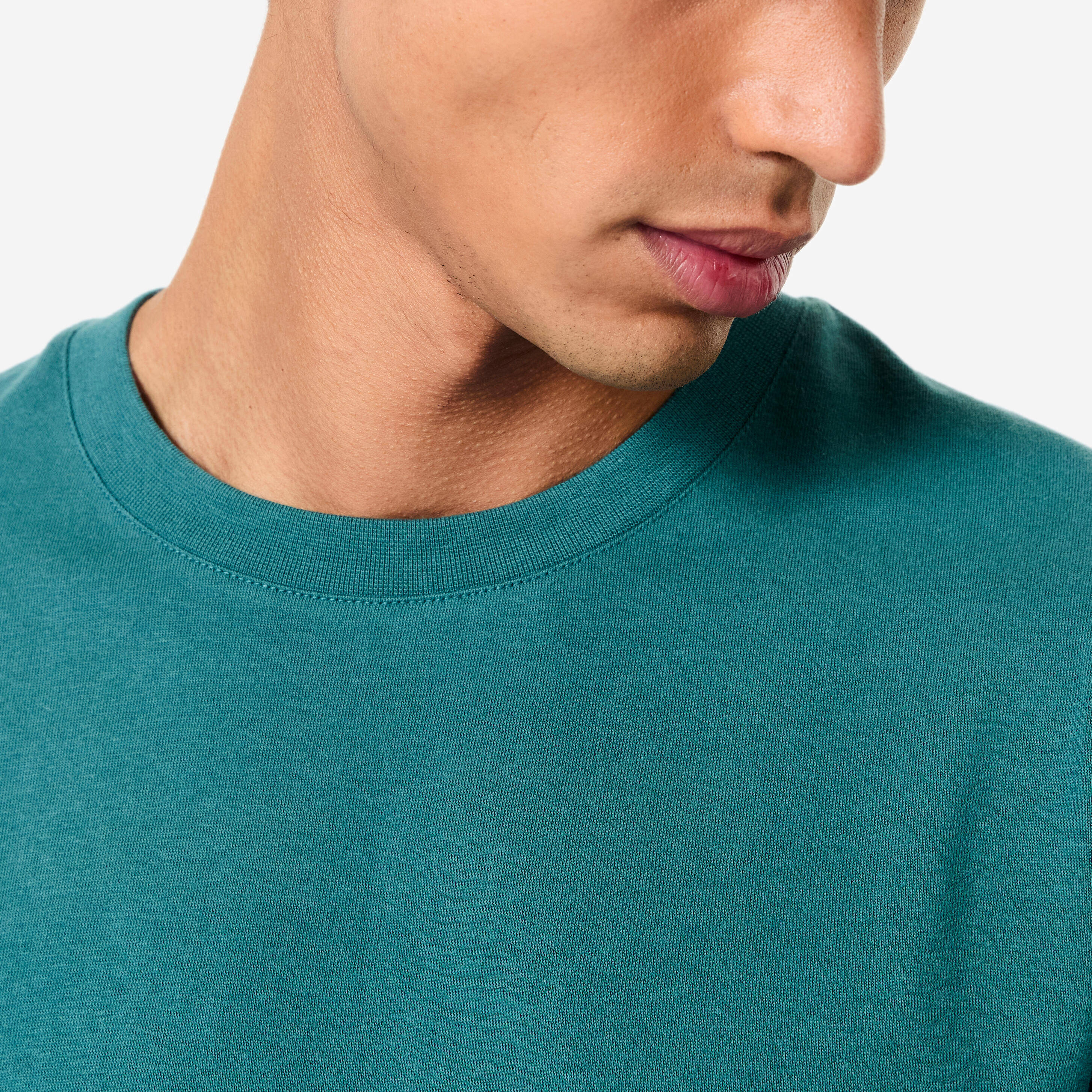 Men's Short-Sleeved Crew-Neck Fitness T-Shirt - Teal -  5