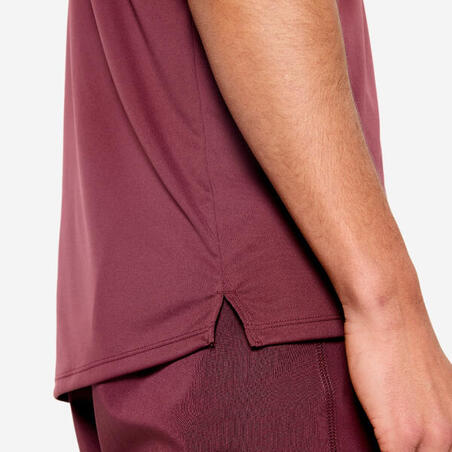 Футболка чоловіча для фітнесу фіолетова/бордова