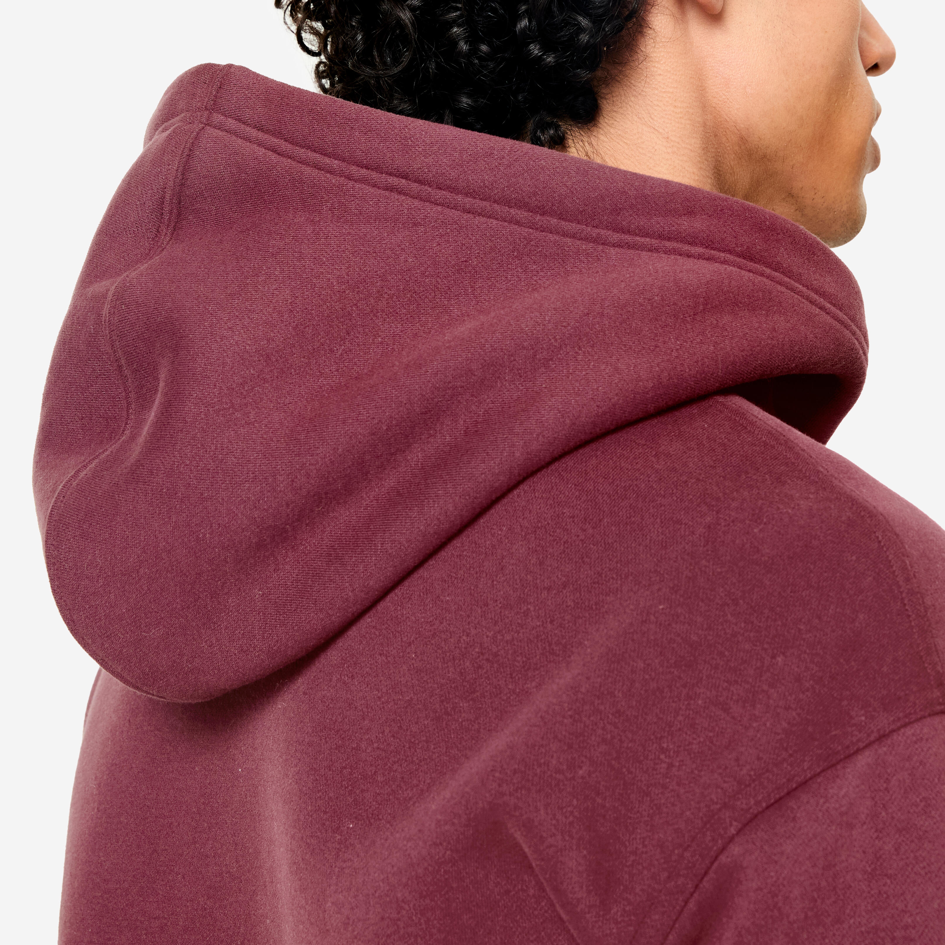 Men's Zip-Up Fitness Hoodie - Purple/Burgundy