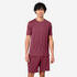 Men's Short-Sleeved Crew Neck Breathable Fitness T-Shirt - Burgundy Purple