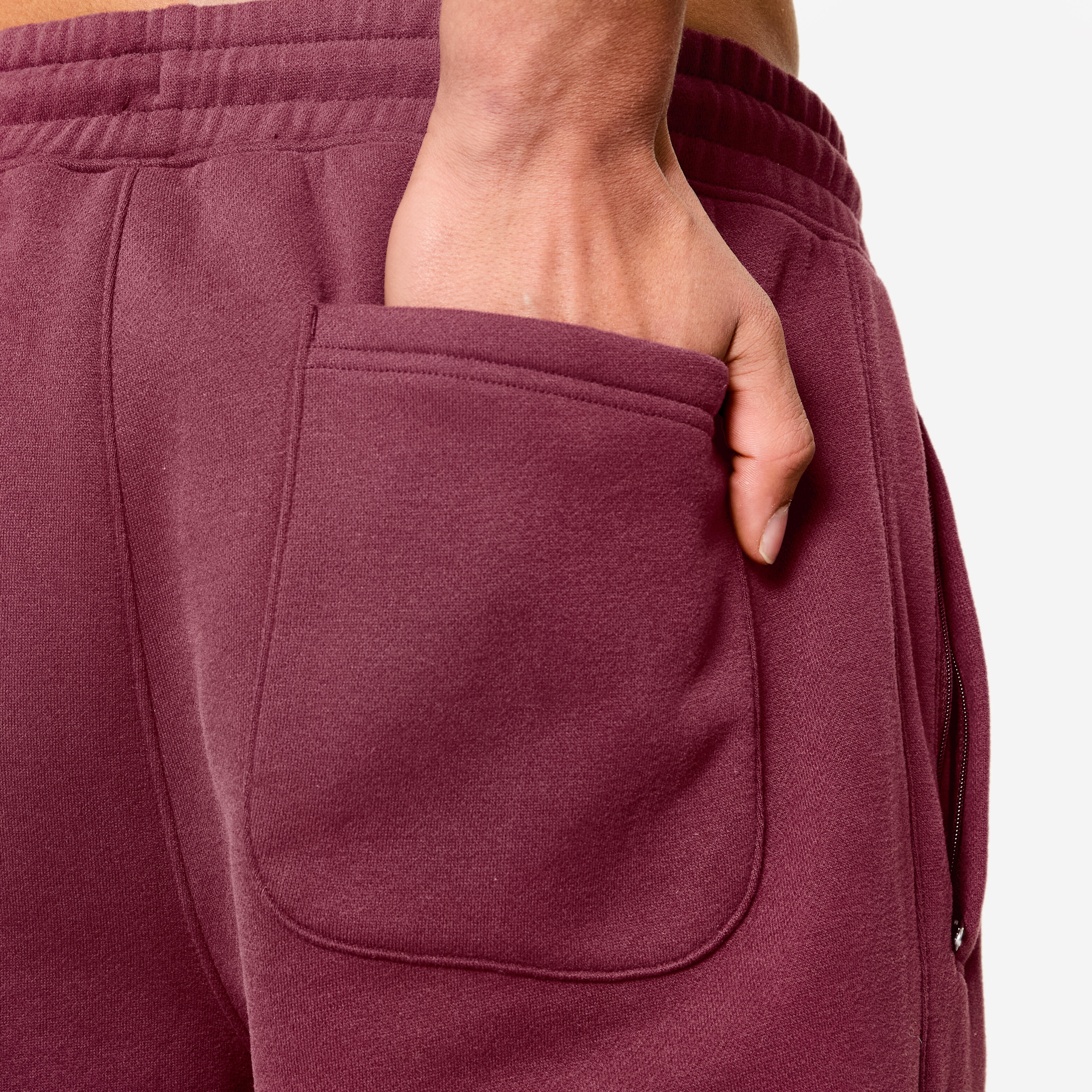 Men's Warm Jogging Bottoms - Purple/Burgundy