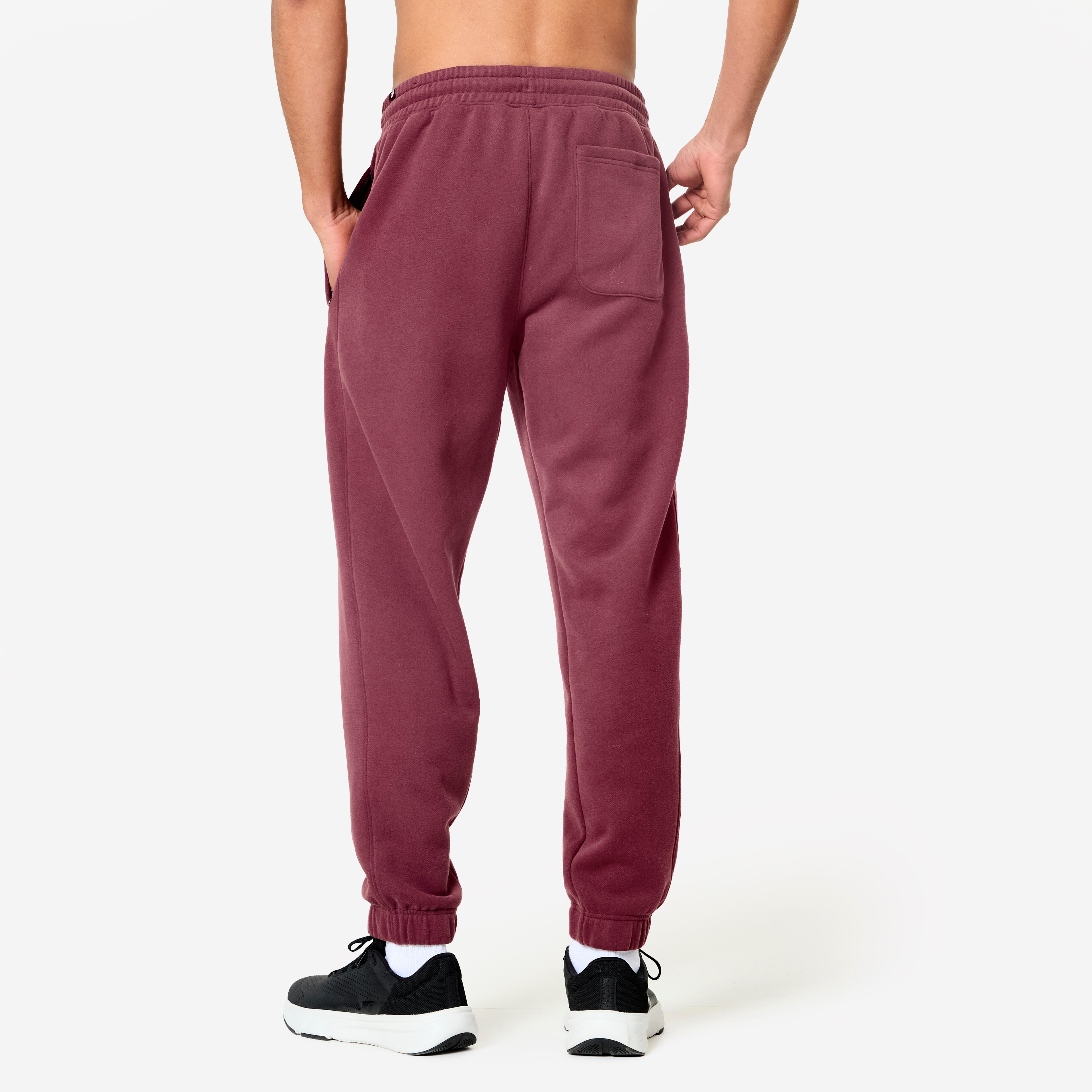 Men's Warm Jogging Bottoms - Purple/Burgundy