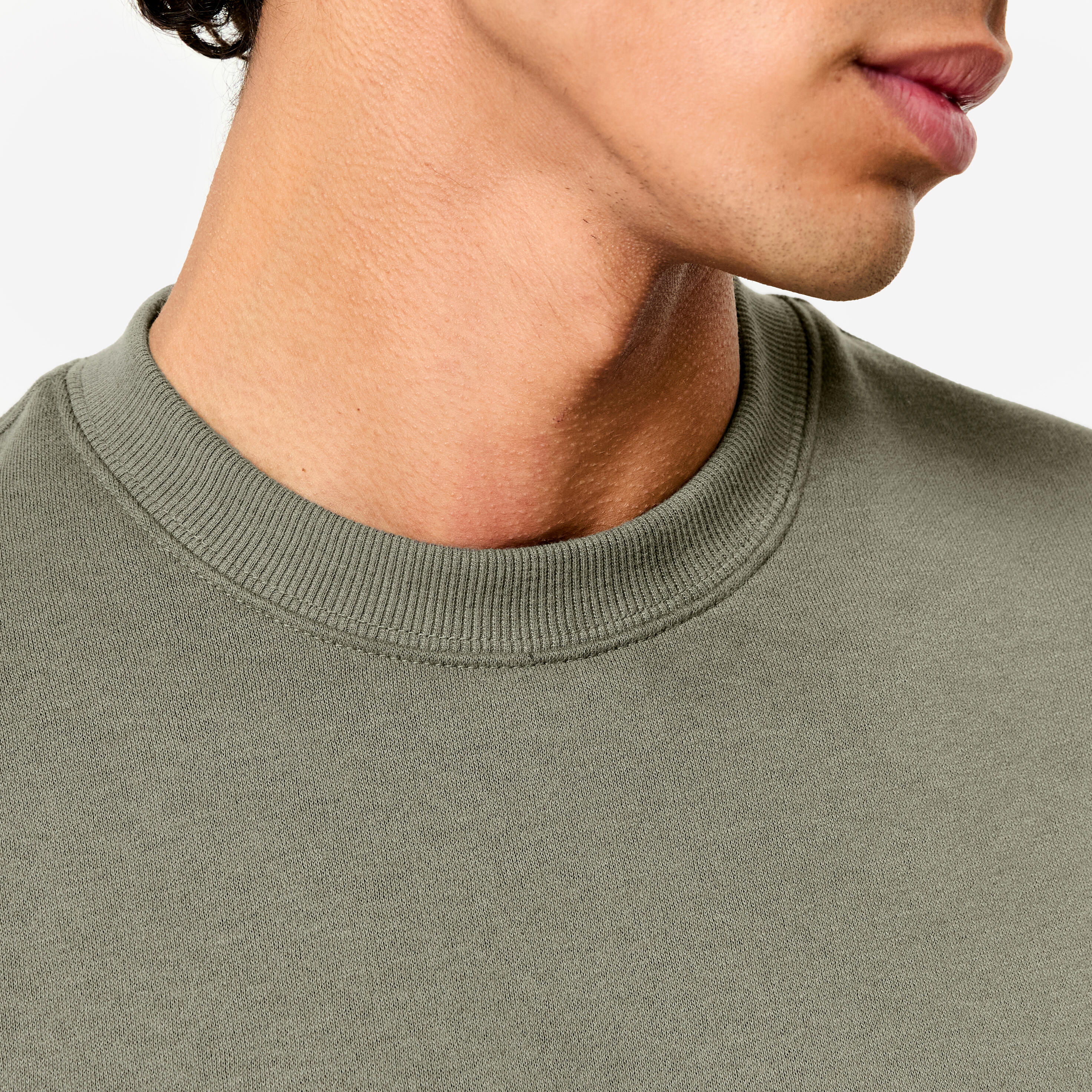 Sweat chaud en molleton homme, kaki 5/7