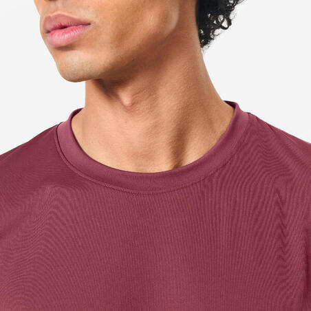 Футболка чоловіча для фітнесу фіолетова/бордова